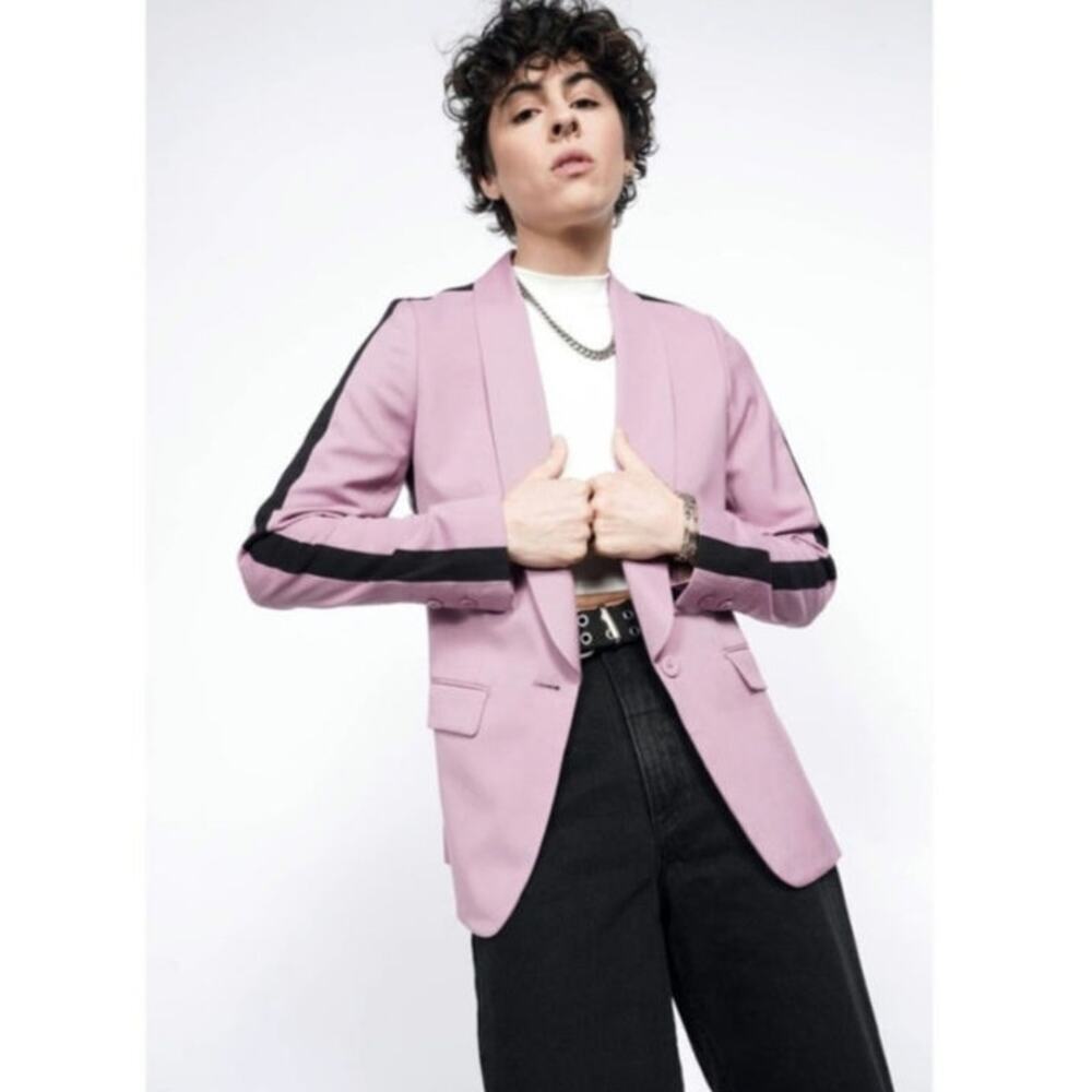 Wildfang The Empower Colorblock Tux Blazer‎ Mauve/Black Size: S